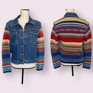 Colorful Denim Knit Jacket
